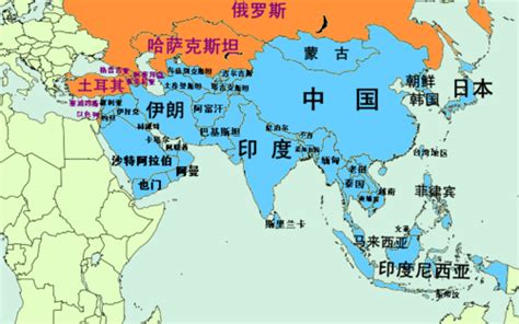 亚洲地图 的图像结果