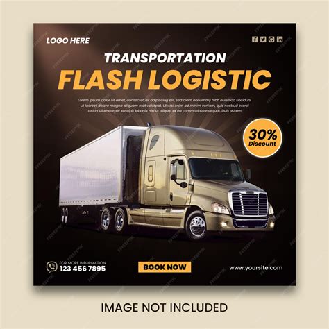 Logistic social media design or instagram post design | Premium Vector