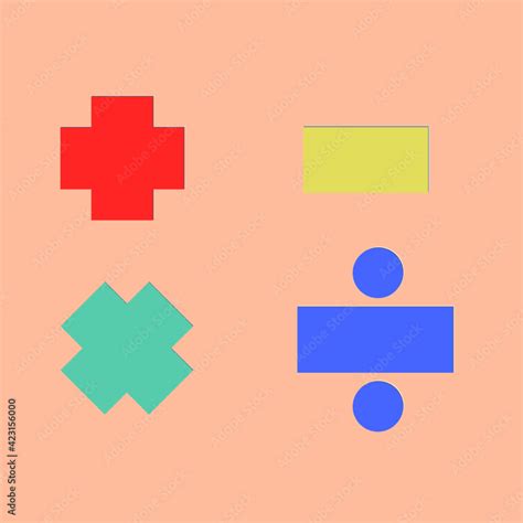 Addition, subtraction, multiplication, and division symbols Stock ...