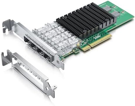 H!Fiber 10Gb SFP+ PCI-E Network Card NIC, Compare to Intel X710-DA4 ...
