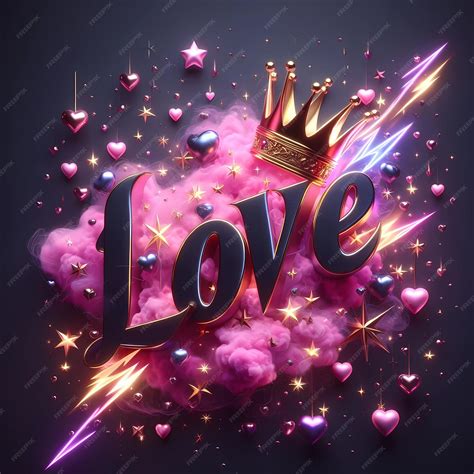 Premium Photo | The name Love with smoke lightning stars IN DIFFERENT ...