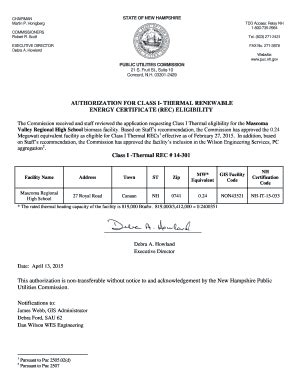 Fillable Online puc nh Secretarial issuance of Certificate of ...