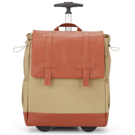 Francine Collections 15" Laptop Rolling Wheels Up Backpack, Tan ...