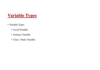 Image result for Types of Variable Java