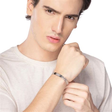 Sleek Audi Bracelet - Touch925 Silver Mens Bracelet