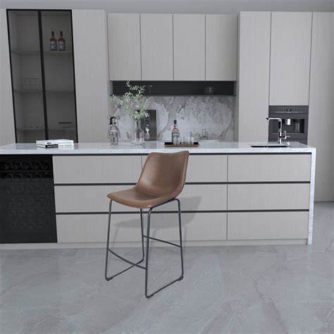 Crosby St. Drake Faux Leather Barstool Espresso Brown | Faux Leather ...