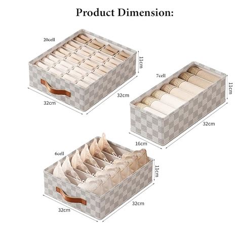 3 Pack Sock Underwear Organizer Dividers,(20+7+6 Cell, Grey) – House of ...
