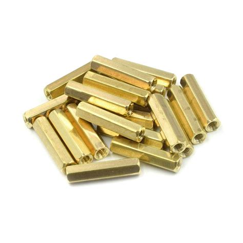Hxchen M3x20 Female Thread Hexagonal Hex Brass Pillar Standoff Spacer ...