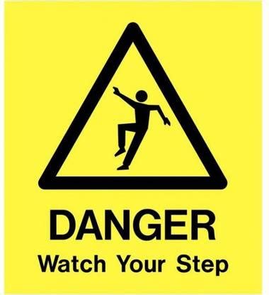 qthinfra STAIRCASE DANGER CAUTION WARNING Emergency Sign Price in India ...