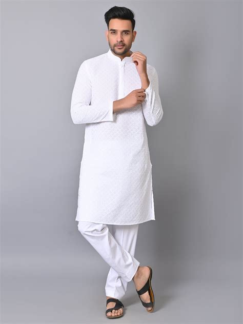 Chikan White Kurta Set – ETHNIC COTLER