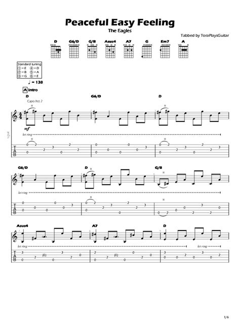 Peaceful Easy Feeling Guitar Chords