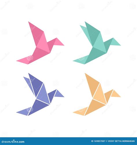 Origami Bird. Origami Birds Vector Pack Stock Vector - Illustration of ...