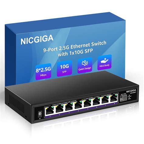 Buy 8 Port 2.5G Ethernet Switch with 10G SFP Uplink, NICGIGA Unmanaged ...
