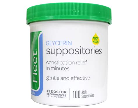Fleet - Glycerin Suppositories, Laxative, Adult Jar, 100 Each - Walmart.com