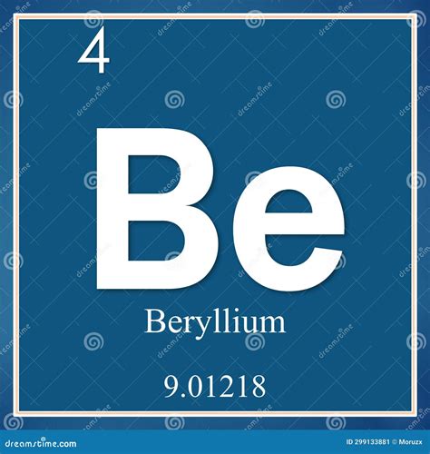 Beryllium Be Chemical Element From The Periodic Table Stock ...