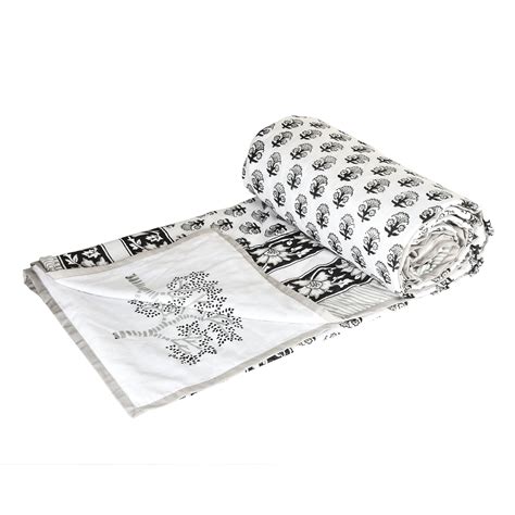 Cotton Blanket - Single Dohar ( 60 x 90 Inches) Grey Tree – Jaipur Dohar