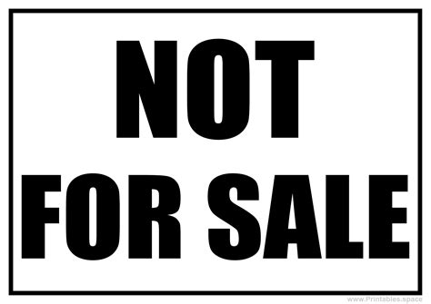 Not For Sale Sign - Free Printables