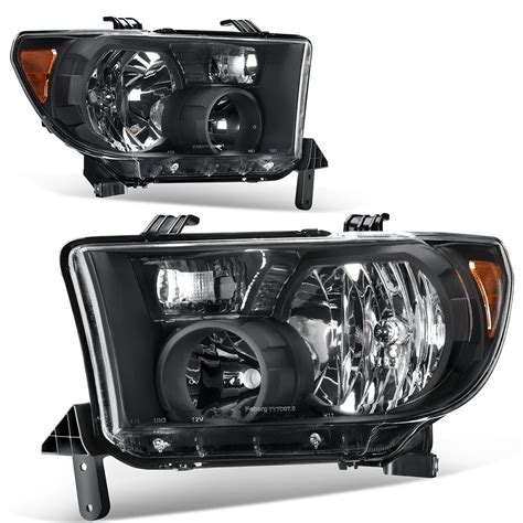 RVNI Headlight Assembly for 2007-2013 Toyota Tundra 08-17 Sequoia Black / Amber Lamps - Walmart.com