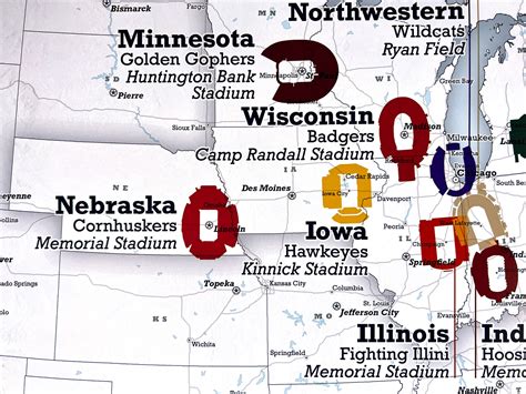 Big Ten Teams College Football Map (2024 Teams) – GeoJango Maps