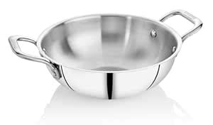 Buy Embassy Stainless Steel Premium Thickply Kadhai (1000 ml, Size 10 ...