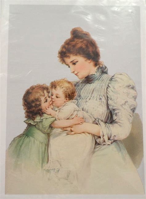 Victorian Lithograph Print Picture Baby