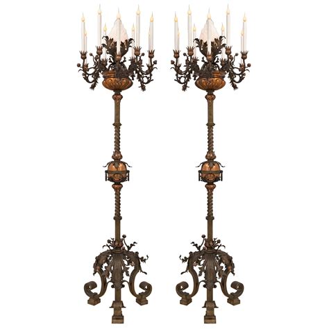 19th Century Iron Floor Torchiere Lamp at 1stDibs