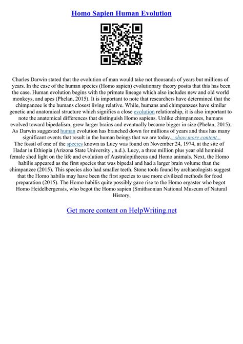 Human Evolution Essay | PDF
