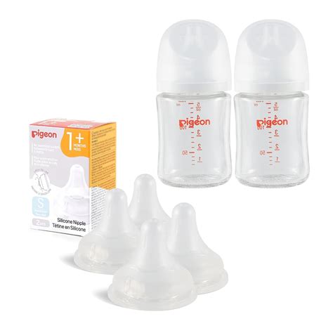 Amazon.com : Pigeon Glass Baby Bottle(5.4 Oz, Pack of 2) with 4 Latch ...