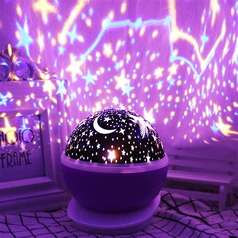 Star Projector Lamp Night Light 360 Degree Romantic Room Rotating Cosmos Star Projuctor ...
