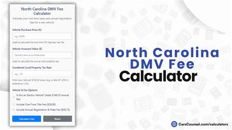 North Carolina Car Registration Fee Calculator – CarsCounsel