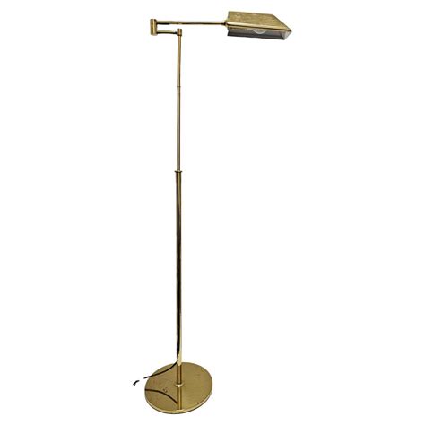 Mid Century Modern Adjustable Swing Arm Floor Lamp done in Brass ...