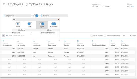 Tableau Data Join 的图像结果