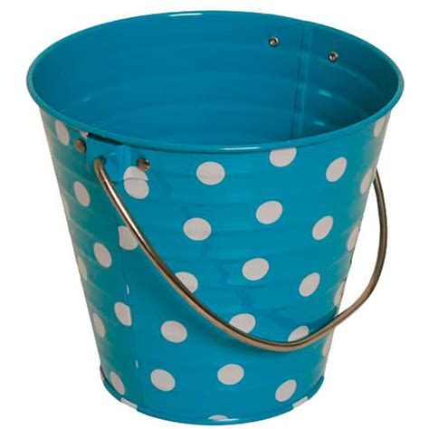 JAM Paper Small Blue with Small White Dots Metal Pail Buckets, 6ct ...