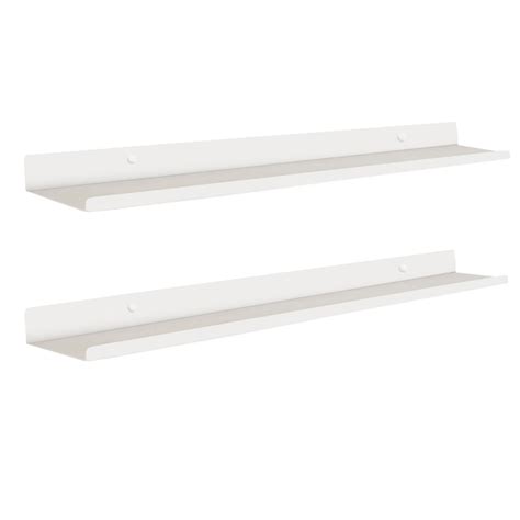 2 Estantes decorativos blancos 70 x 10 x 3 cm / Acero - MILUKA | Leroy ...