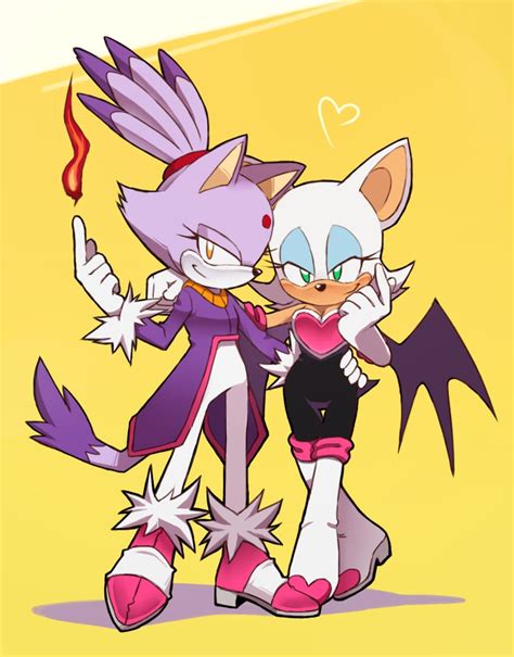 blaze the cat and rouge the bat (sonic) drawn by chickenramendevi ...