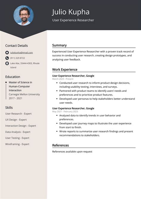 User Experience Researcher CV Examples & Guide
