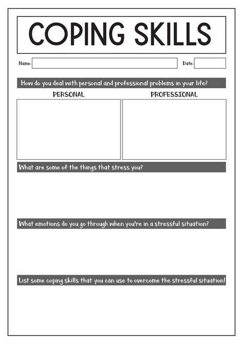 Free Printable Pdf Coping Skills Worksheets - Printable Worksheets