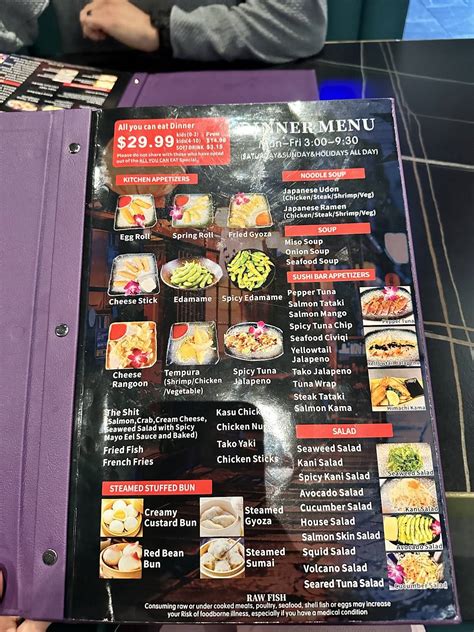 Menu at Sushi Nami restaurant, Lubbock