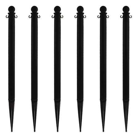 Zoro Select Ground Post, Black, 35inH, Polyethylene, PK6 95403-6 | Zoro