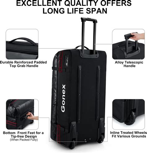 Buy Gonex Rolling Duffle Bag with Wheels, 100L Water Repellent Large ...