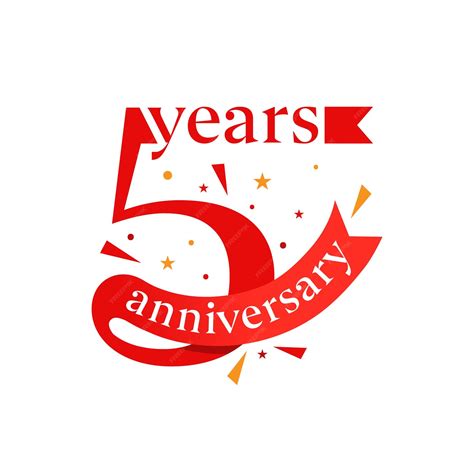 5 years anniversary logo design 5th anniversary badge design with ...