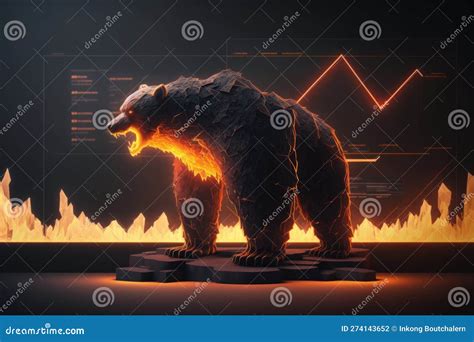 Fire Sculpture Of Bear, Bearish Divergence In Stock Market And Crypto ...