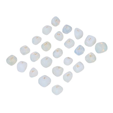 EXCLUZO Rune Stone Set, 25 Pieces Natural Rune Stone Alphabet Runes ...