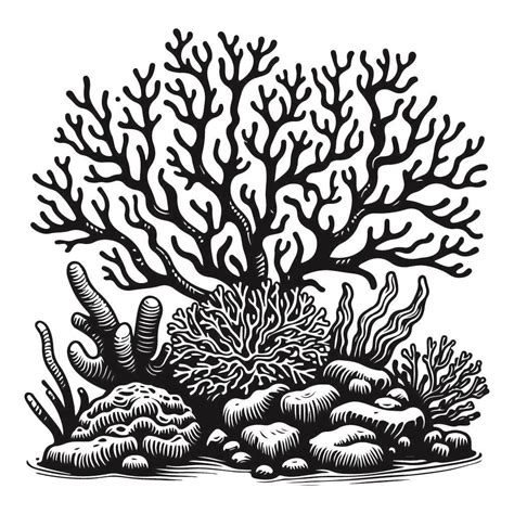 Coral Reef Clipart Black And White Free Coral Reef Vector Art