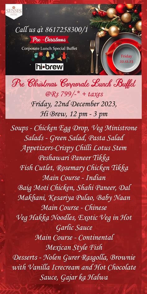 PRE-CHRISTMAS CORPORATE LUNCH BUFFET, Hi Brew, Kolkata, 22 December ...
