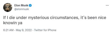 'If I die under mysterious circumstances': Elon Musk's tweet sets ...