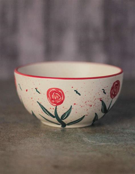 Handmade Floral Design Ceramic Bowl 5 Inch (set of 2) – NEERJA ...