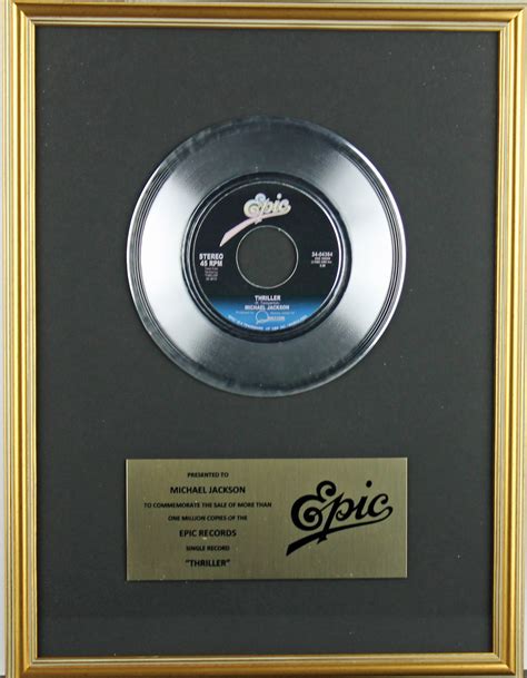 Lot Detail - Michael Jackson Commemorative Platinum Record Award for ...