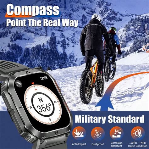 EIGIIS EIGIIS Reloj Inteligente Militar para Hombre con Pantalla de 2 ...