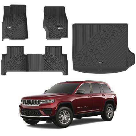 3W Floor Mats & Cargo Liner Fit for 2022-2024 Jeep Grand Cherokee (Non ...
